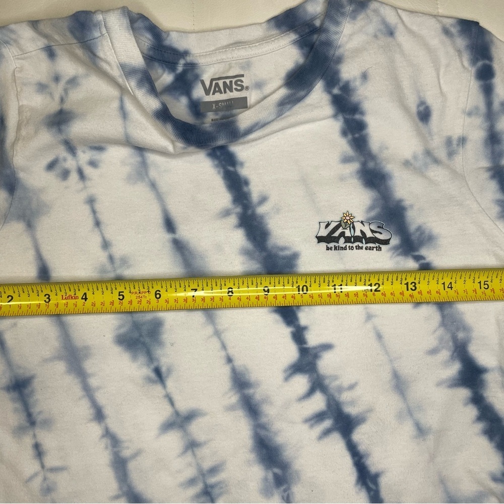 Vans Kind Hugz Navy Tie Dye Crop T-Shirt women xs - Picture 7 of 8